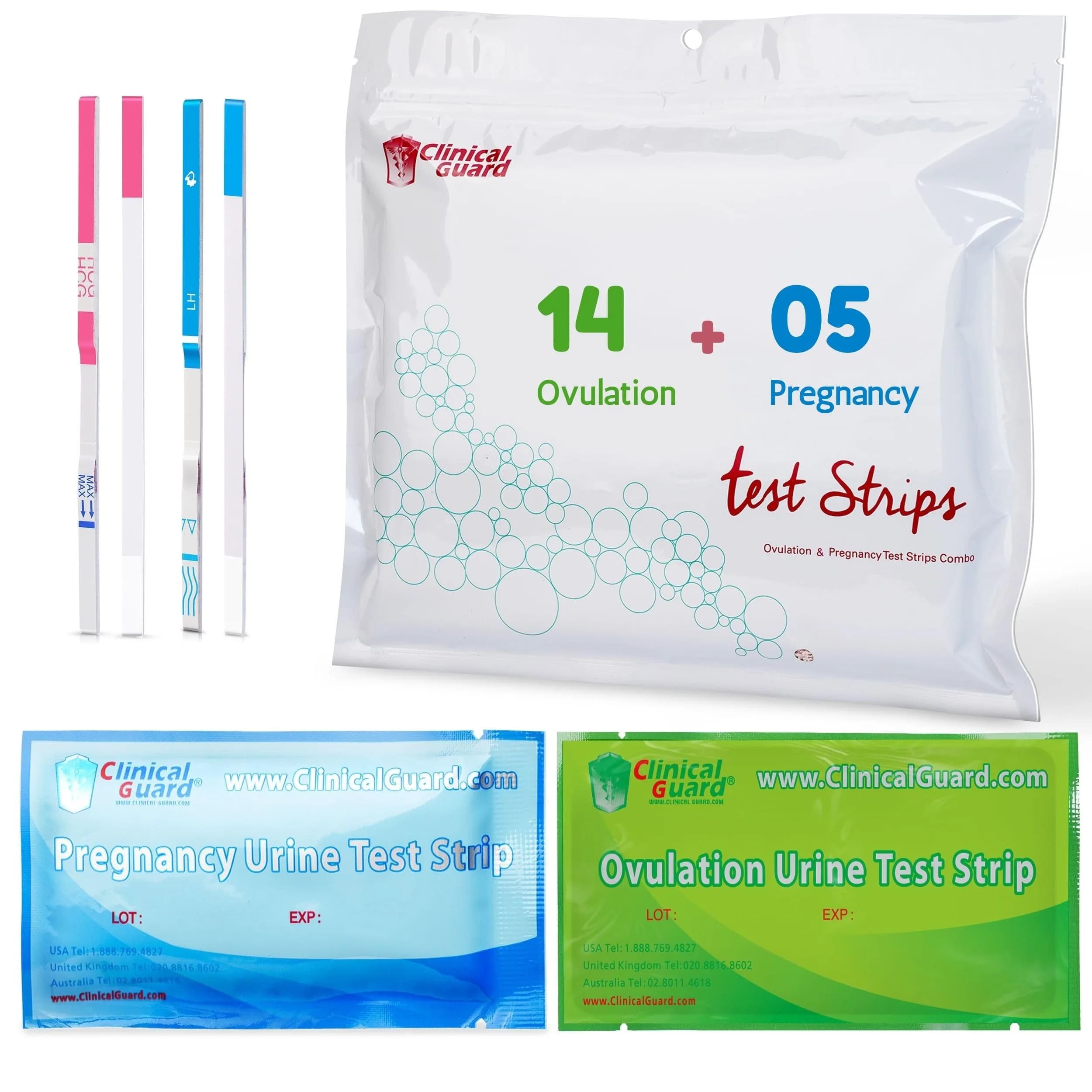 Clinical Guard Medical Test Strip Combo 19 Count | Accurate Ovulation & Pregnancy Tests for Indian Women
