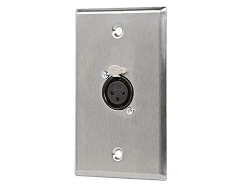 Monoprice XLR Female 3-Pin Wall Plate Zinc Alloy Silver | High-Quality Audio Connector thumbnail 1