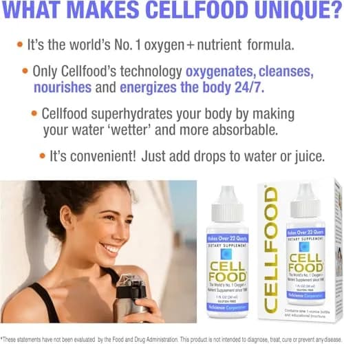 Cellfood Oxygen Boost Liquid Supplement 12 fl oz (360ml) | Gluten-Free, Kosher Certified, USA Import thumbnail 3