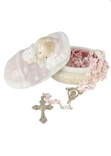 Roman Children's Gift Box with Rosary | Religious, Durable, 1.5"H Baby Girl Keepsake thumbnail 1