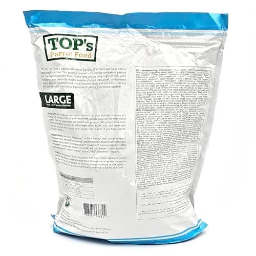 TOP's Parrot Food USDA Organic Certified Non-GMO Bird Food for Hookbills 1.82 kg (4 lb) | Complete Diet for Large Parrots thumbnail 8