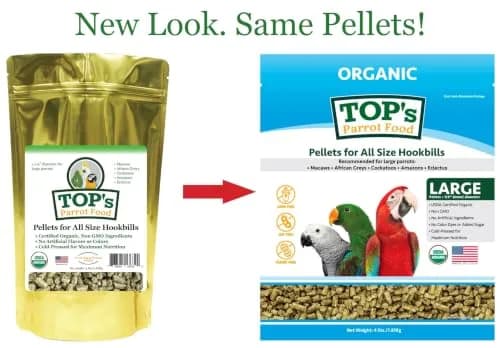 TOP's Parrot Food USDA Organic Certified Non-GMO Bird Food for Hookbills 1.82 kg (4 lb) | Complete Diet for Large Parrots thumbnail 2
