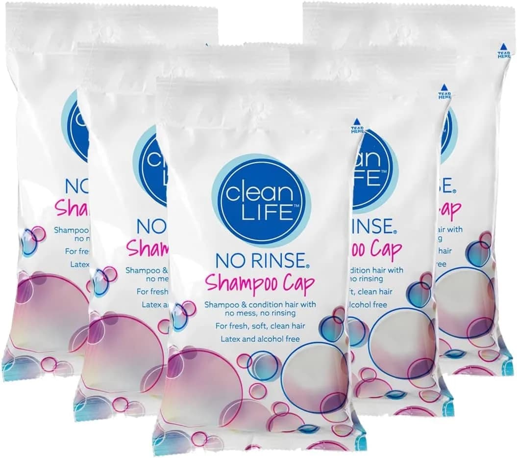No-Rinse Hypoallergenic Shampoo Cap (5 Count, 0.01 oz) | Waterless Hair Washing for Elderly & Travel — Cap