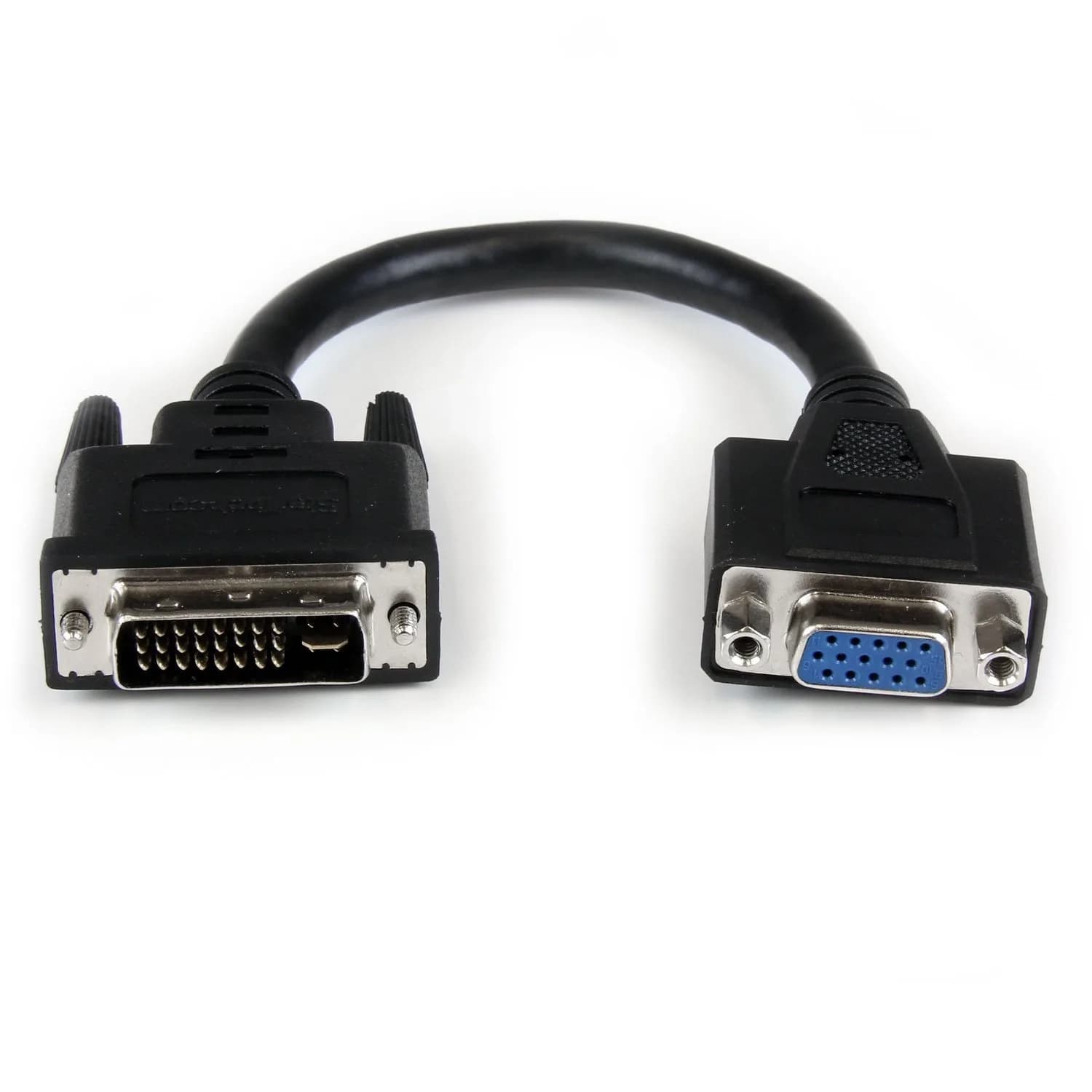 StarTech 8in DVI to VGA Adapter Cable, Male to Female | High-Quality DVI-I to VGA Conversion - main product image