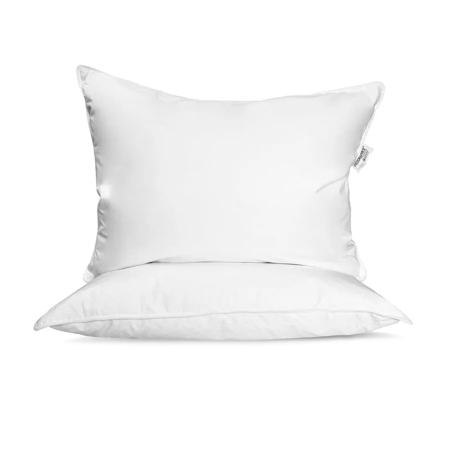 Pillowtex Hotel Feather & Down King Pillow Set (2 Pack) | Medium-Firm Support, White, Cotton Cover thumbnail 2