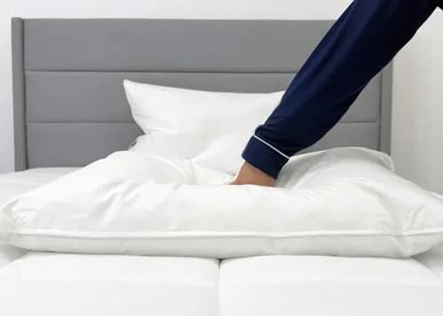 Pillowtex Hotel Feather & Down King Pillow Set (2 Pack) | Medium-Firm Support, White, Cotton Cover thumbnail 6