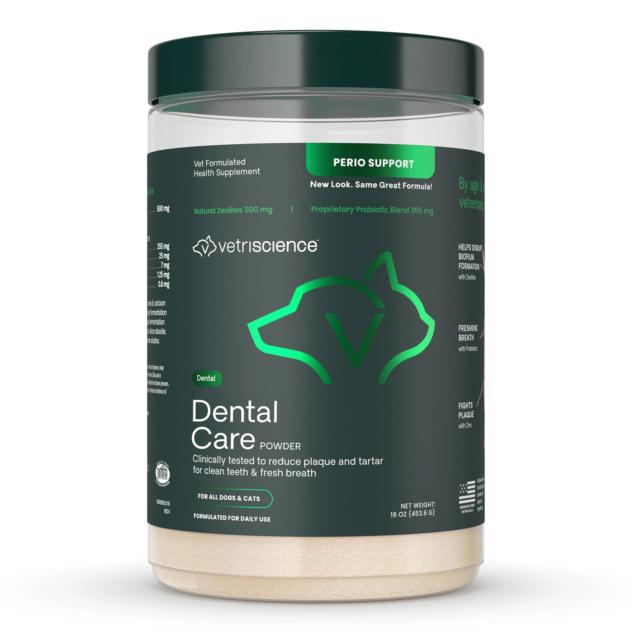 VETRISCIENCE Dental Care Powder 16 Oz | Supports Oral Hygiene & Fresh Breath - main product image
