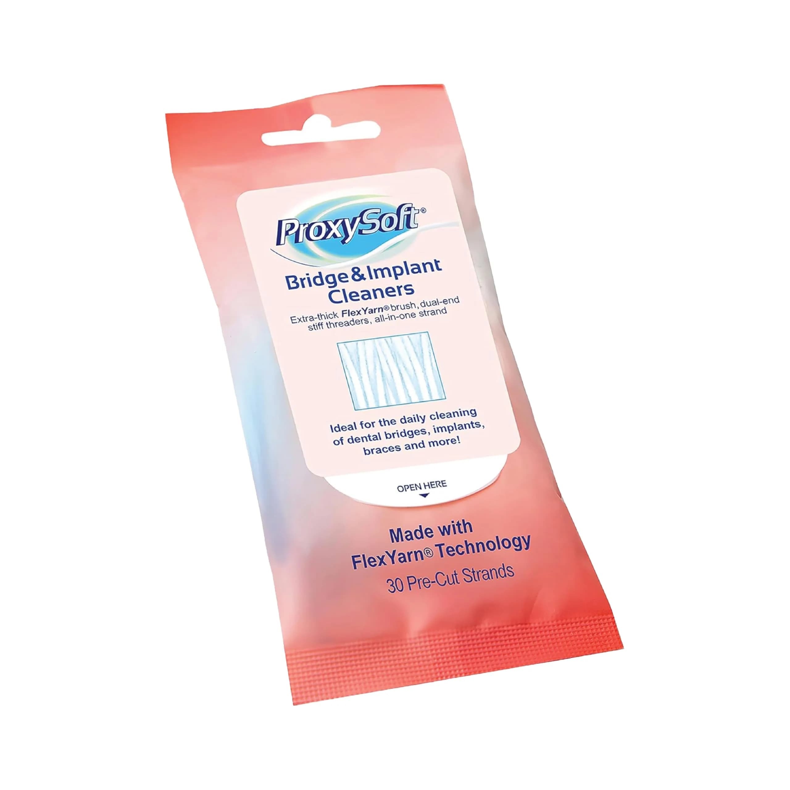 Proxysoft Dental Floss for Bridges and Implants with Extra-Thick Proxy Brush, 30 Strands (25.4 cm / 10 inches) | Dentist-Recommended for Oral Hygiene - main product image