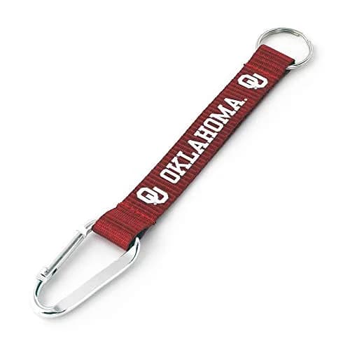 aminco NCAA Oklahoma Sooners Carabiner Lanyard Keychain | 8-inch Team-Colored Key Organizer thumbnail 1