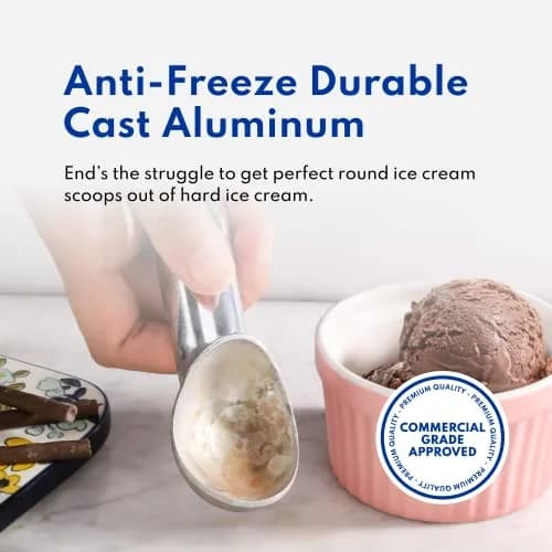 New Star Foodservice Ice Cream Scoop Size 24 | 1.5 oz Portion, Aluminum, Red Handle thumbnail 2