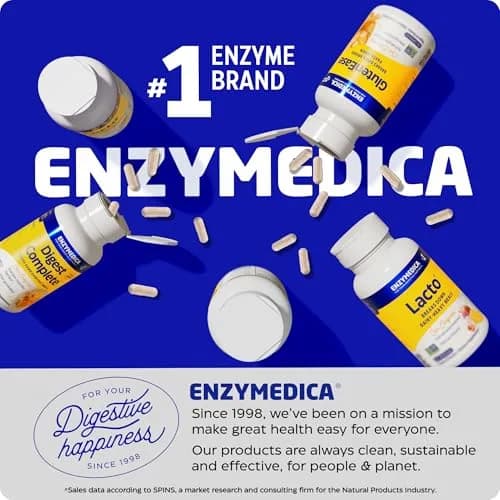 Enzymedica GlutenEase Extra Strength Digestive Enzyme Supplement 60 Capsules | Supports Gluten & Casein Digestion thumbnail 8