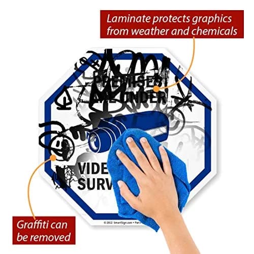 SmartSign Premises Are Under Video & Audio Surveillance Sign 12" x 12" Aluminum Sign thumbnail 5