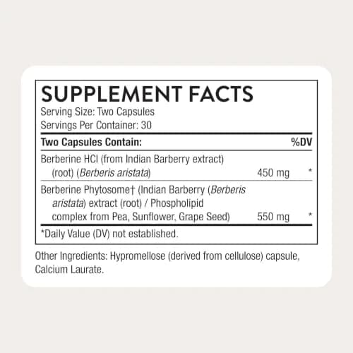 THORNE Berberine Dual Action Phytosome & HCl Formula 60 Capsules | Supports Heart Health, Immune System, Healthy GI & Cholesterol* thumbnail 5