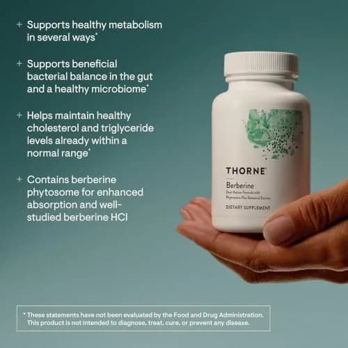 THORNE Berberine Dual Action Phytosome & HCl Formula 60 Capsules | Supports Heart Health, Immune System, Healthy GI & Cholesterol* thumbnail 3
