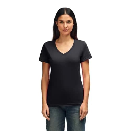 Gildan Ladies' Fitted V-Neck T-Shirt 100% Cotton | Soft, Preshrunk, Stylish Fit (70-120 chars) thumbnail 1
