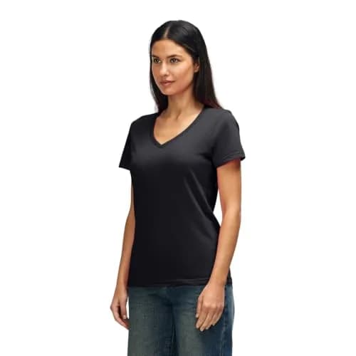 Gildan Ladies' Fitted V-Neck T-Shirt 100% Cotton | Soft, Preshrunk, Stylish Fit (70-120 chars) thumbnail 3