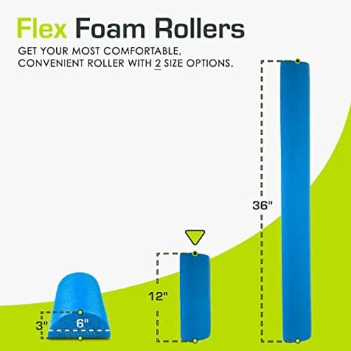 ProsourceFit Flex Foam Roller Muscle Massage & Balance Trainer 30cm (12") x 7.6cm (3") Blue | Core Strength & Stability thumbnail 2