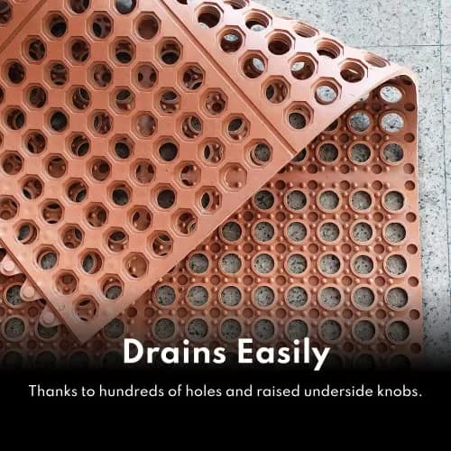 New Star Foodservice Commercial Grade Grease Resistant Anti-Fatigue Rubber Floor Mat 91cm x 152cm (36" x 60") | Grips Stairs in Ice & Snow thumbnail 5