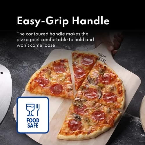 New Star Foodservice Wooden Pizza Peel 14" x 14" | Durable Basswood, 36" Handle thumbnail 6