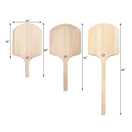 New Star Foodservice Wooden Pizza Peel 16"L x 14"W | Durable Basswood, Extended Handle thumbnail 4