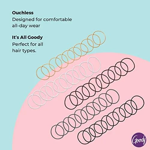 Goody Ouchless Elastic Hair Ties - 50 Count Assorted Neutrals | No-Snag, Gentle Hold for Fine to Medium Hair thumbnail 3