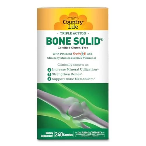 Country Life Triple Action Bone Solid, Calcium MCHA K2 D3, 240 Capsules | Supports Bone Strength & Density thumbnail 1