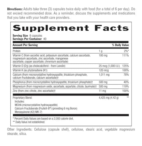 Country Life Triple Action Bone Solid, Calcium MCHA K2 D3, 240 Capsules | Supports Bone Strength & Density thumbnail 6
