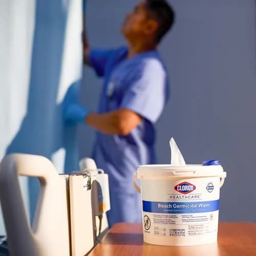 Clorox Healthcare Bleach Germicidal Disinfecting Wipes, 150 Ct., 6 Pk. | Fast-Acting Hospital-Grade Surface Disinfection thumbnail 5