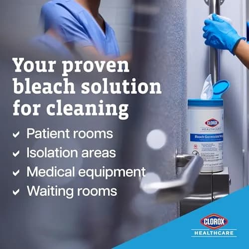 Clorox Healthcare Bleach Germicidal Disinfecting Wipes, 150 Ct., 6 Pk. | Fast-Acting Hospital-Grade Surface Disinfection thumbnail 4