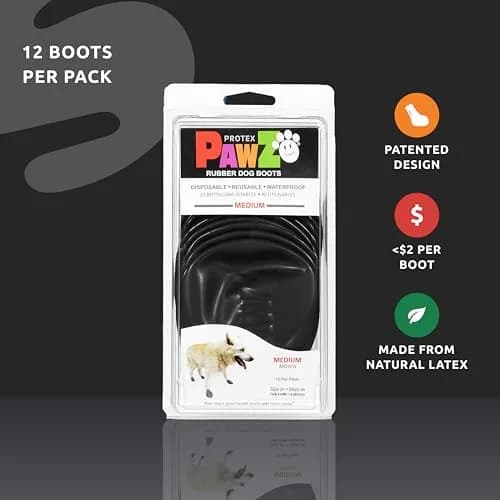 Protex PawZ Rubber Dog Boots for Medium Paws | All-Weather Waterproof, Anti-Slip thumbnail 2