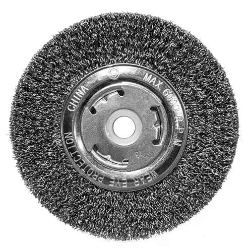 Century Drill & Tool 76864 Wide Face 6" Crimped Wire Wheel for Bench Grinder thumbnail 1