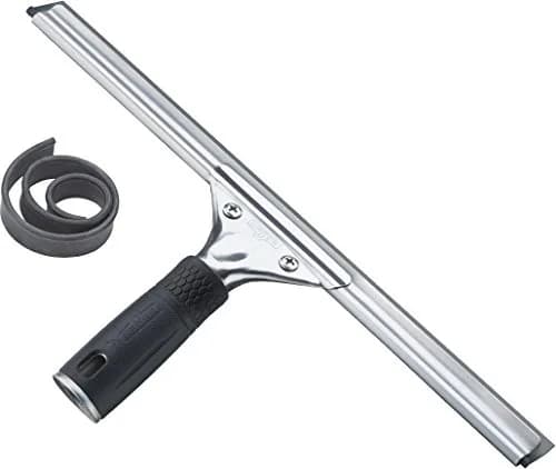 Unger Professional 12” Stainless Steel Window Squeegee with Replacement Rubber | Streak-Free Glass Cleaning thumbnail 1