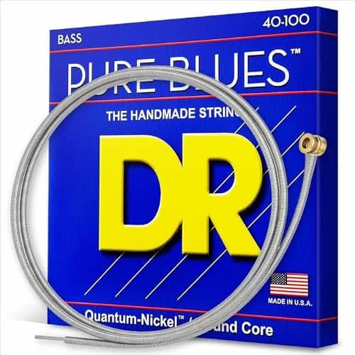 DR Strings Pure Blues Bass Guitar Strings Light 40-100 (0.24 lb / 109 g) | Quantum Nickel Wrap Wire thumbnail 1