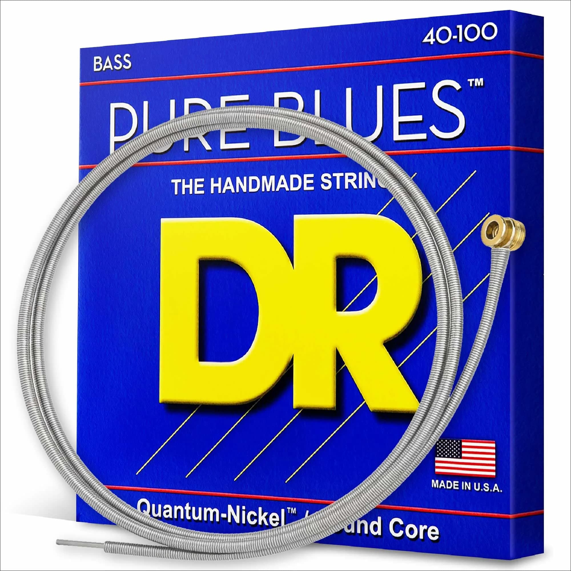 DR Strings Pure Blues Bass Guitar Strings Light 40-100 (0.24 lb / 109 g) | Quantum Nickel Wrap Wire - main product image