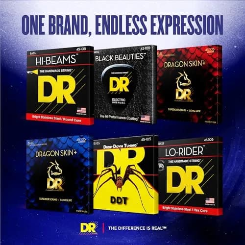 DR Strings Pure Blues Bass Guitar Strings Light 40-100 (0.24 lb / 109 g) | Quantum Nickel Wrap Wire thumbnail 8