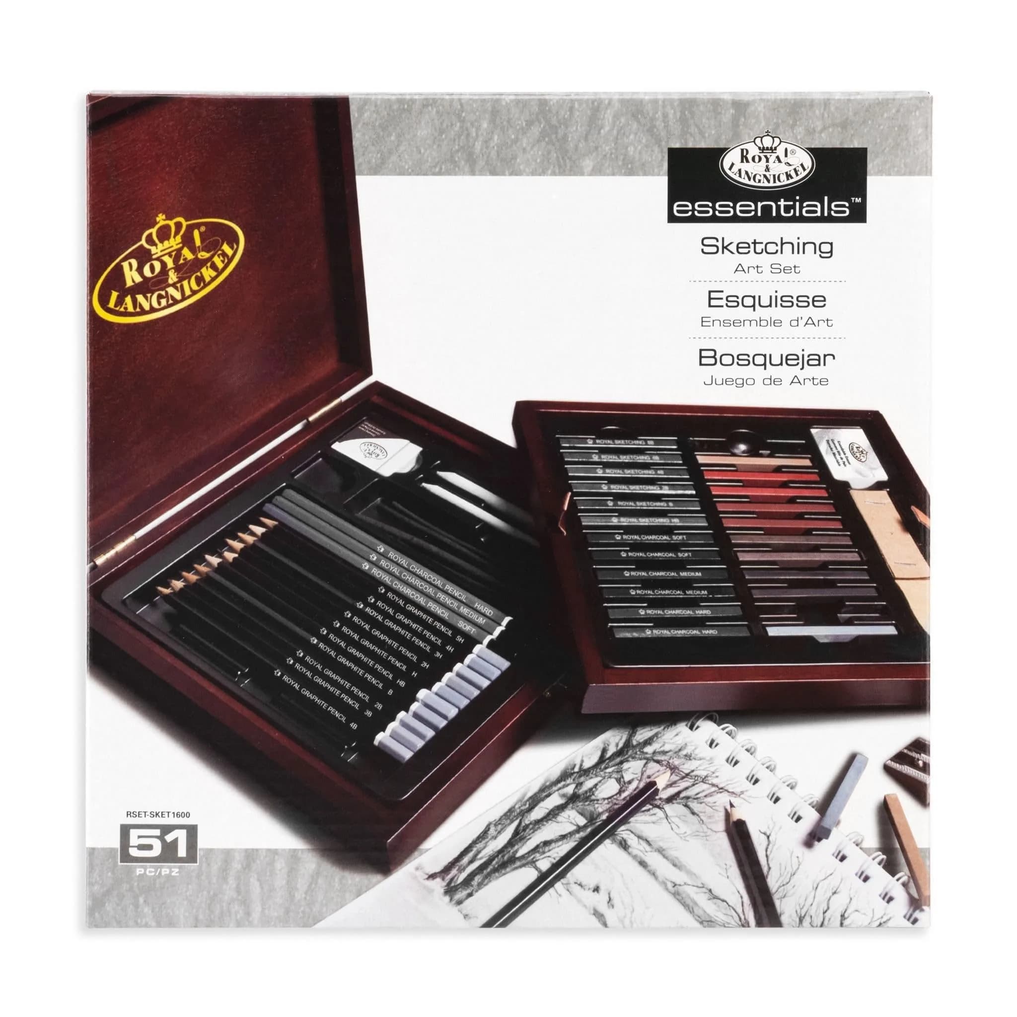 Royal & Langnickel RSET-SKET1600 Premier Sketch Pencil Art Set, 51-Piece | Premium Drawing Materials for Artists - main product image