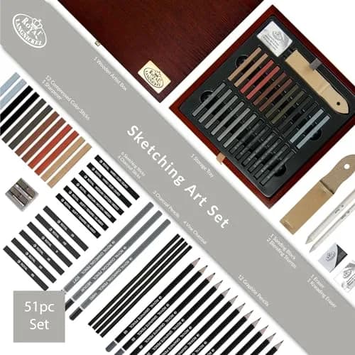 Royal & Langnickel RSET-SKET1600 Premier Sketch Pencil Art Set, 51-Piece | Premium Drawing Materials for Artists thumbnail 9