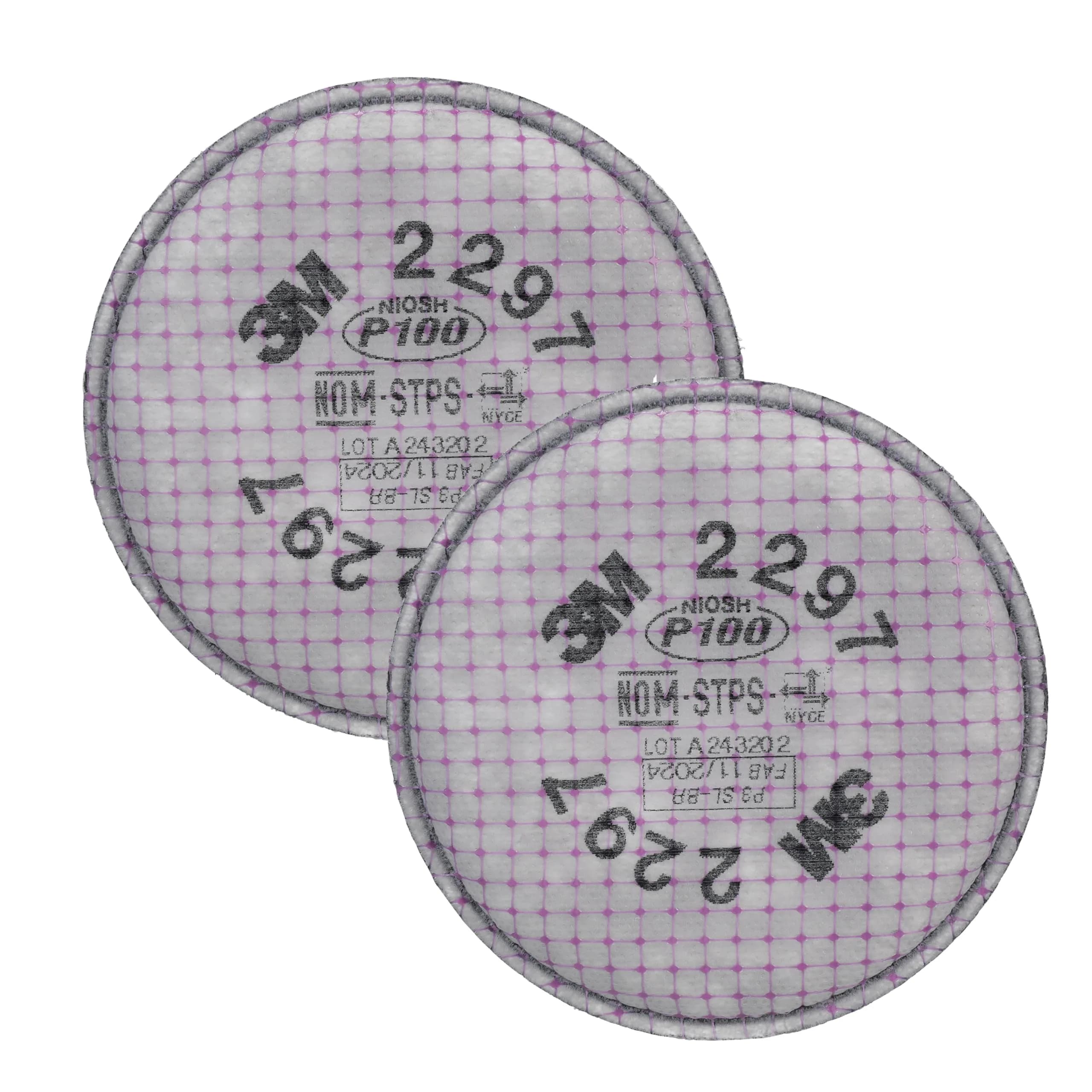 3M P100 Advanced Respirator Filter 2297, 1 Pair | NIOSH Approved for Oil & Non-Oil Particles