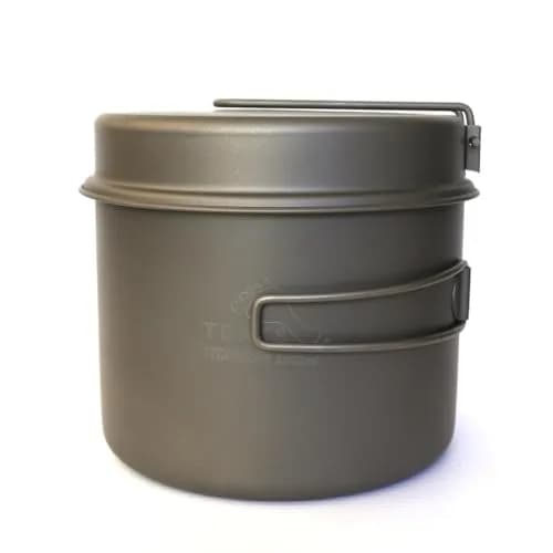 TOAKS Titanium 1600ml Pot with Pan | Ultralight, Corrosion-Resistant Camping Cookware thumbnail 1