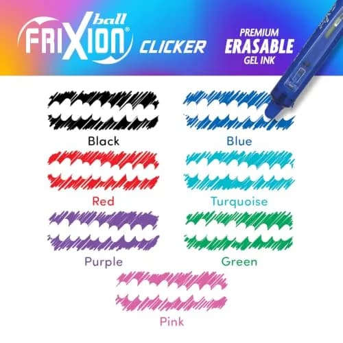 PILOT FriXion Clicker Gel Ink Pens 0.7mm Assorted Colors | Erasable, Refillable, Smooth Writing thumbnail 5