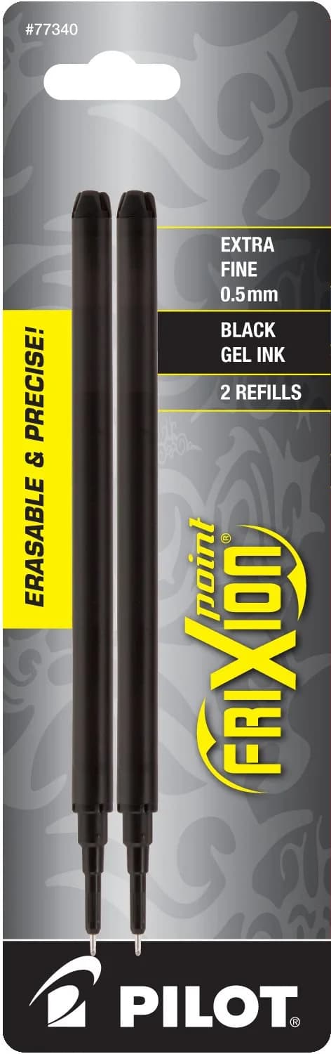 PILOT FriXion Point Gel Ink Refills 0.5 mm Pack of 2 | Erasable Fine Point for Precise Writing