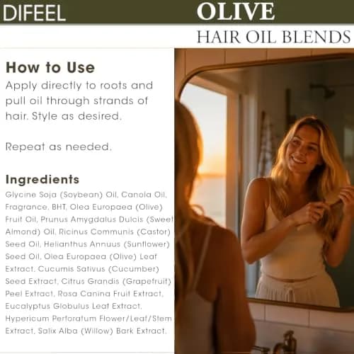 Difeel Olive Hair Oil Blend 74ml (2.5 Fl Oz) | Hydrates Dry Hair thumbnail 8
