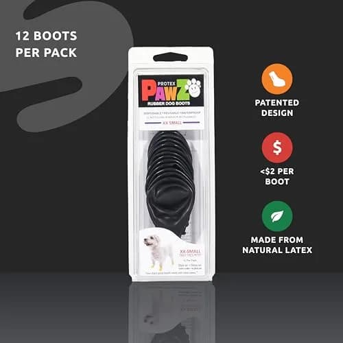 Protex PawZ Rubber Dog Boots - Waterproof Non-Slip Dog Shoes & Booties, 12 Pack | All-Weather Paw Protection for Small Dogs thumbnail 2