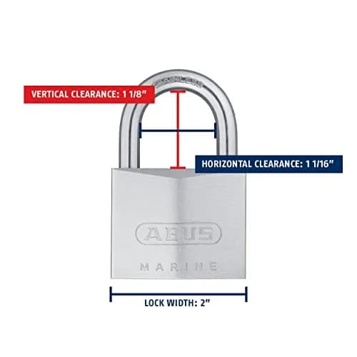 ABUS 75IB/50 Marine Grade Chrome Plated Brass Padlock 50mm (1.97in) with 2 Keys | Rust Resistant Security for Outdoor Use thumbnail 4