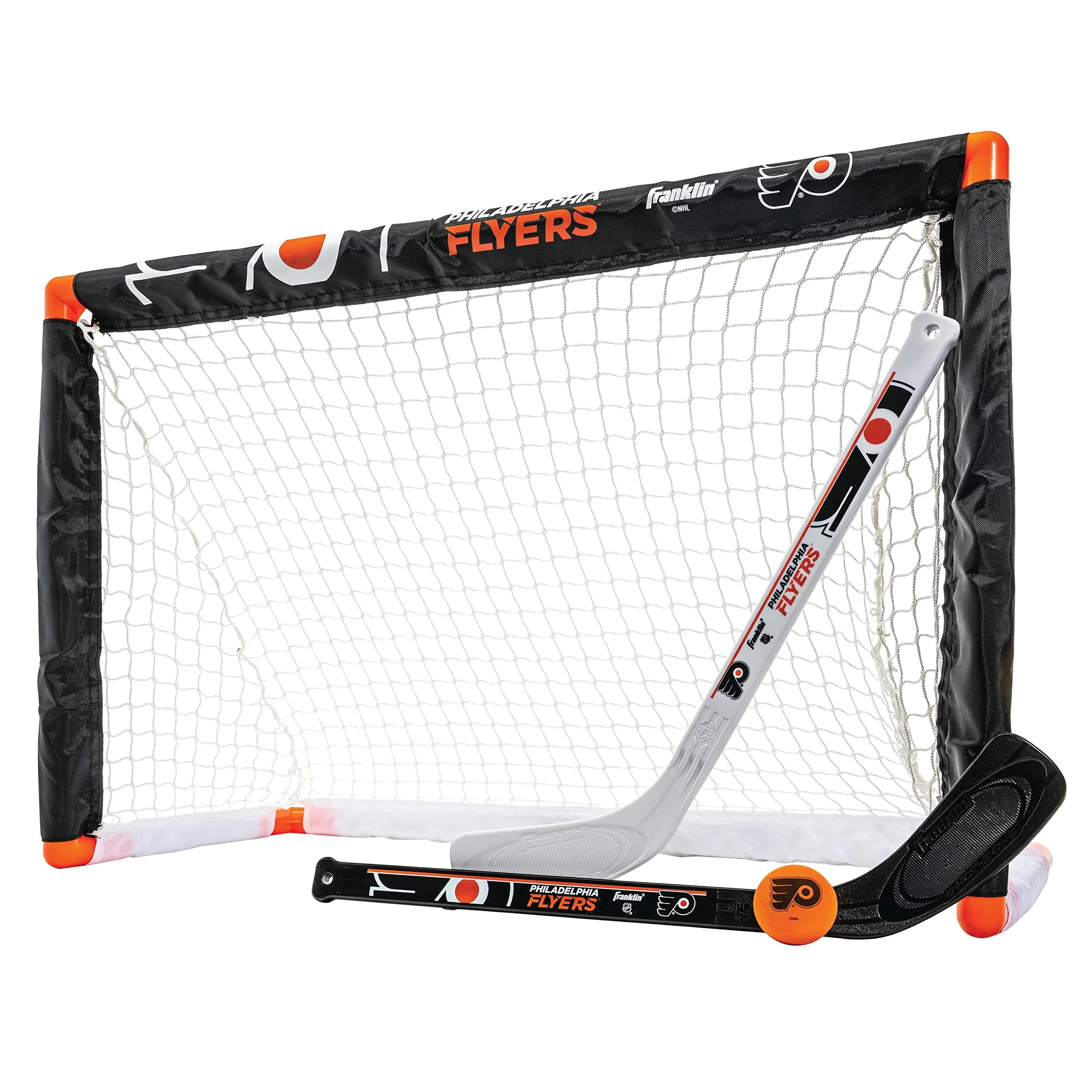Franklin Sports NHL Team Mini Hockey Set with Sticks and Ball | Ages 3+ Indoor Knee Play — Team Color
