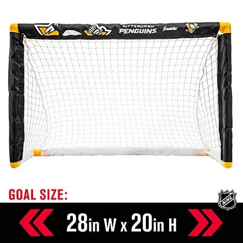 Franklin Sports NHL Mini Hockey Goal + Stick Set - Pittsburgh Penguins 76 cm (28 in) x 51 cm (20 in) | Official NHL Team Toy thumbnail 3