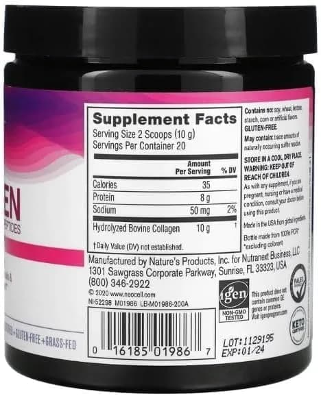 NeoCell Super Powder Collagen Type 1 & 3 Unflavored 312g (11 oz) | Grass-Fed Peptides for Skin, Hair & Nails thumbnail 3