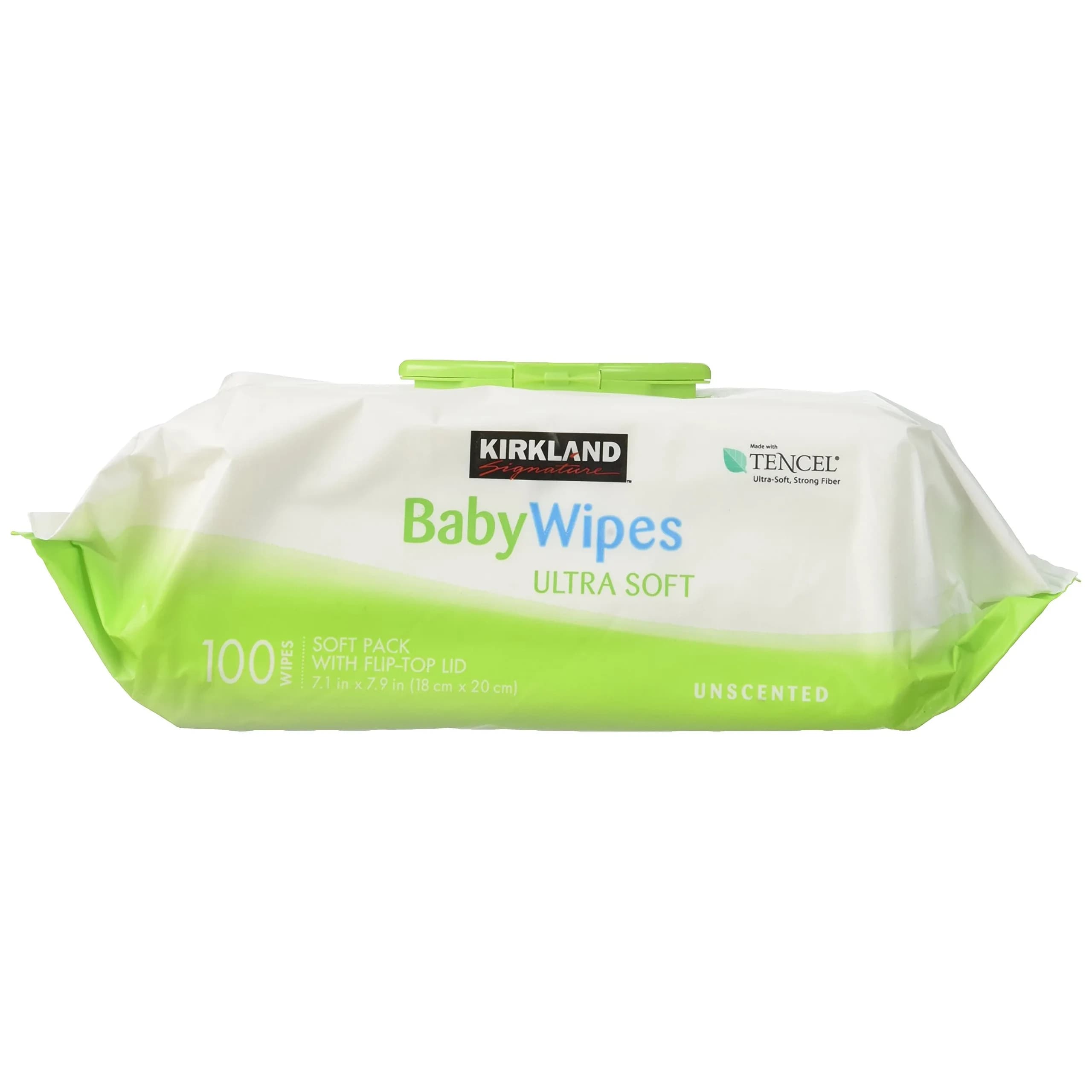 KIRKLAND Signature Baby Wipes, Ultra-Soft, Unscented, 100 Count | Hypoallergenic & Alcohol-Free