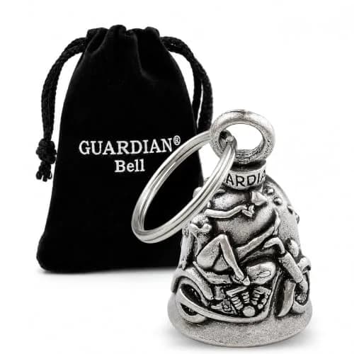 Guardian Bell Biker Betty V-Twin Good Luck Bell with Keyring & Gift Bag | Motorcycle Bell | Lead-Free Pewter | 4.2 cm (1.75") thumbnail 1