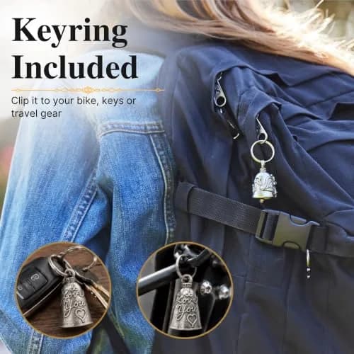 Guardian Bell Biker Betty V-Twin Good Luck Bell with Keyring & Gift Bag | Motorcycle Bell | Lead-Free Pewter | 4.2 cm (1.75") thumbnail 8